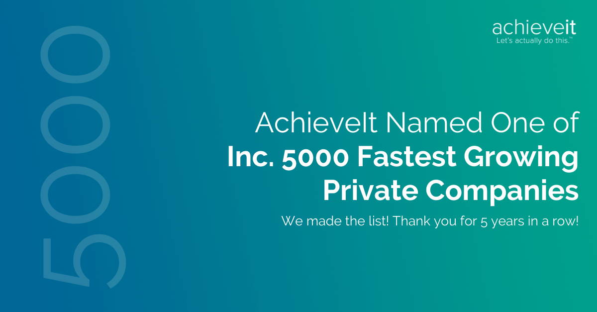 Achieveit Inc 5000 Fastest Growing Private Companies 2021