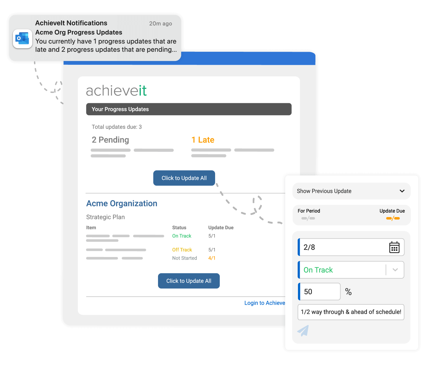 Update progress in an automated way that's easier than sending an email