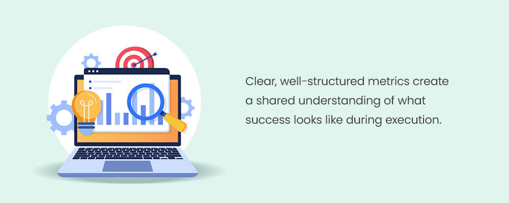 03-establish-key-metrics-for-strategy Clear, well-structured metrics create a shared understanding of what success looks like during execution.